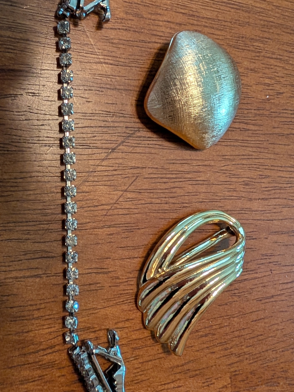 Vintage Scarf Clips Together With A Rhinestone Sweater Clip